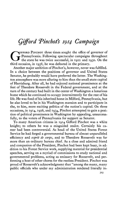 Gifford Pinchot's 1914 Campaign