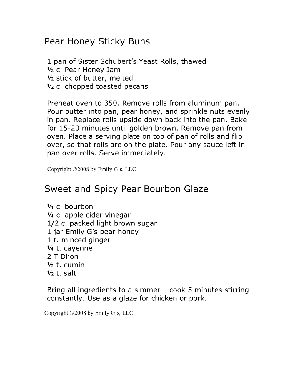 Sweet and Spicy Pear Bourbon Glaze