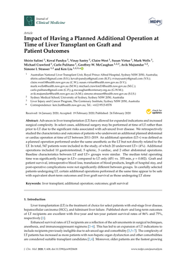 Impact of Having a Planned Additional Operation at Time of Liver Transplant on Graft and Patient Outcomes