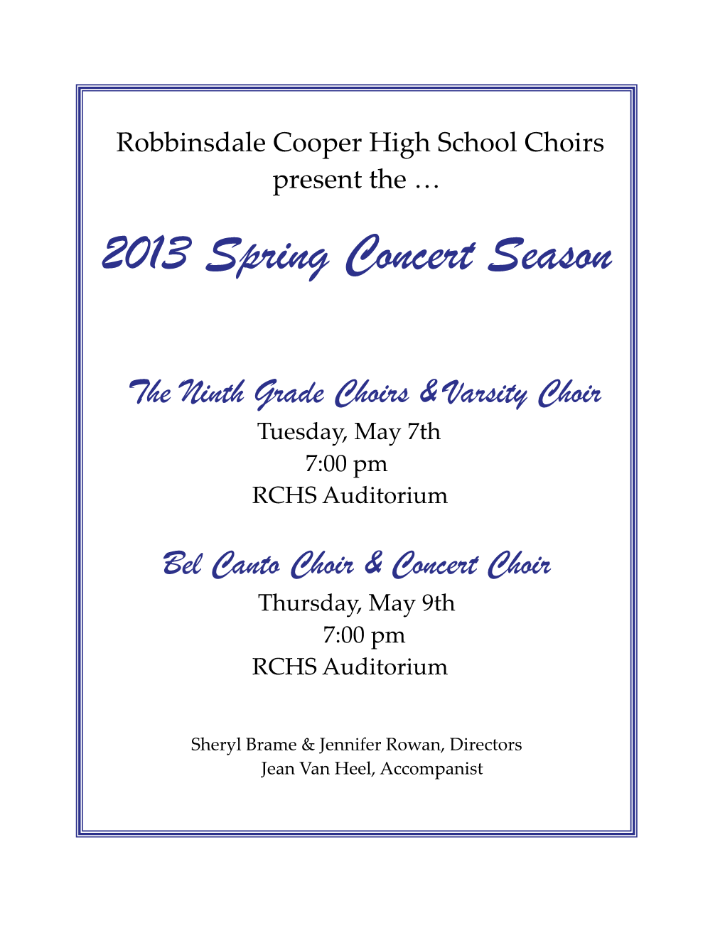 2013 Spring Concert Season