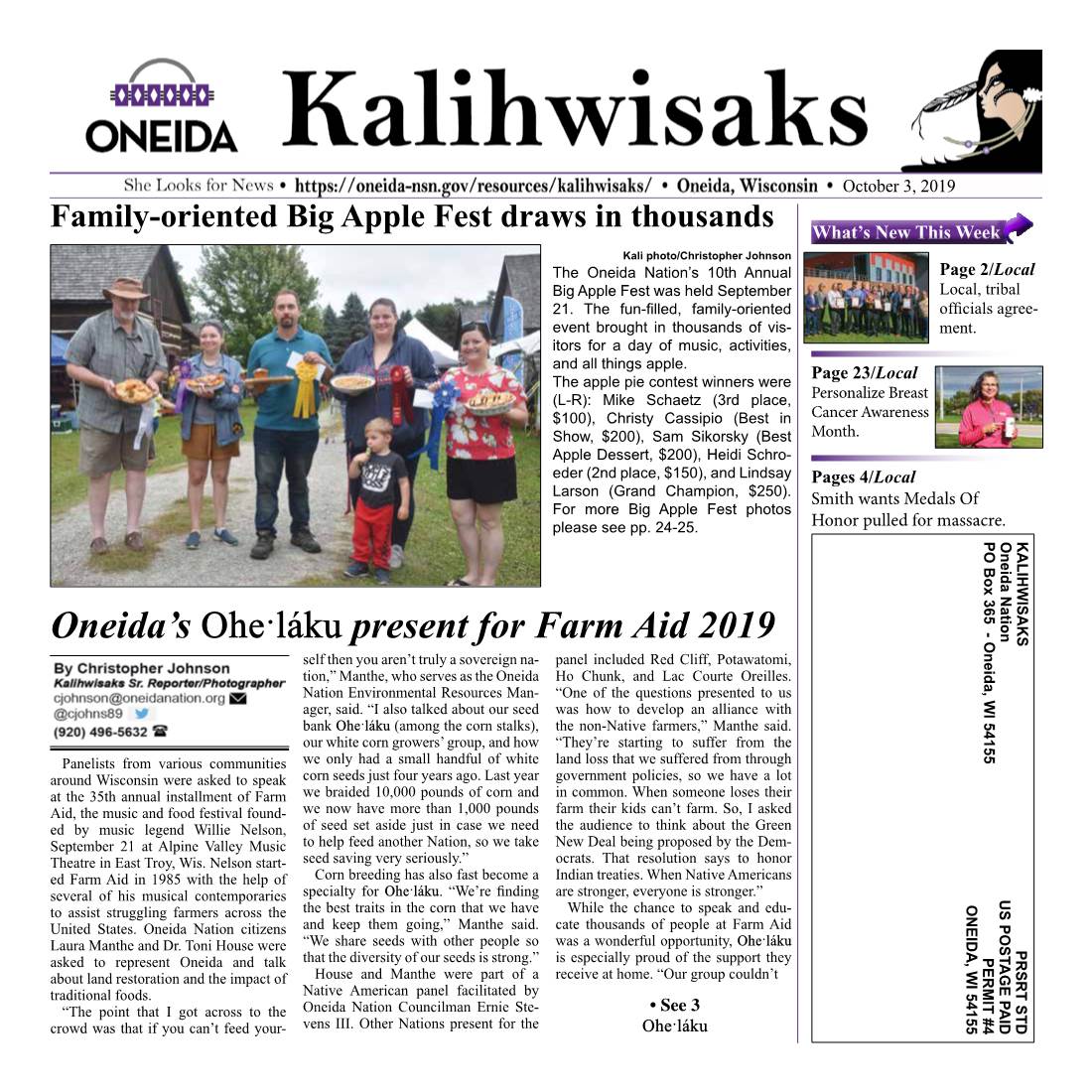 October 3, 2019 What’S New This Week What’S Page 23/ Pages 4/Local of Medals Wants Smith Massacre