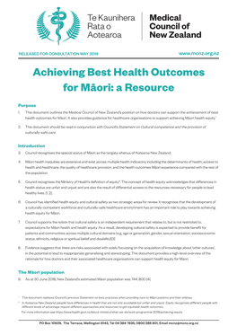 Achieving Best Health Outcomes for Māori: a Resource
