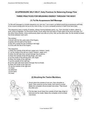 ACUPRESSURE SELF-HELP: Daily Practices for Balancing Energy Flow