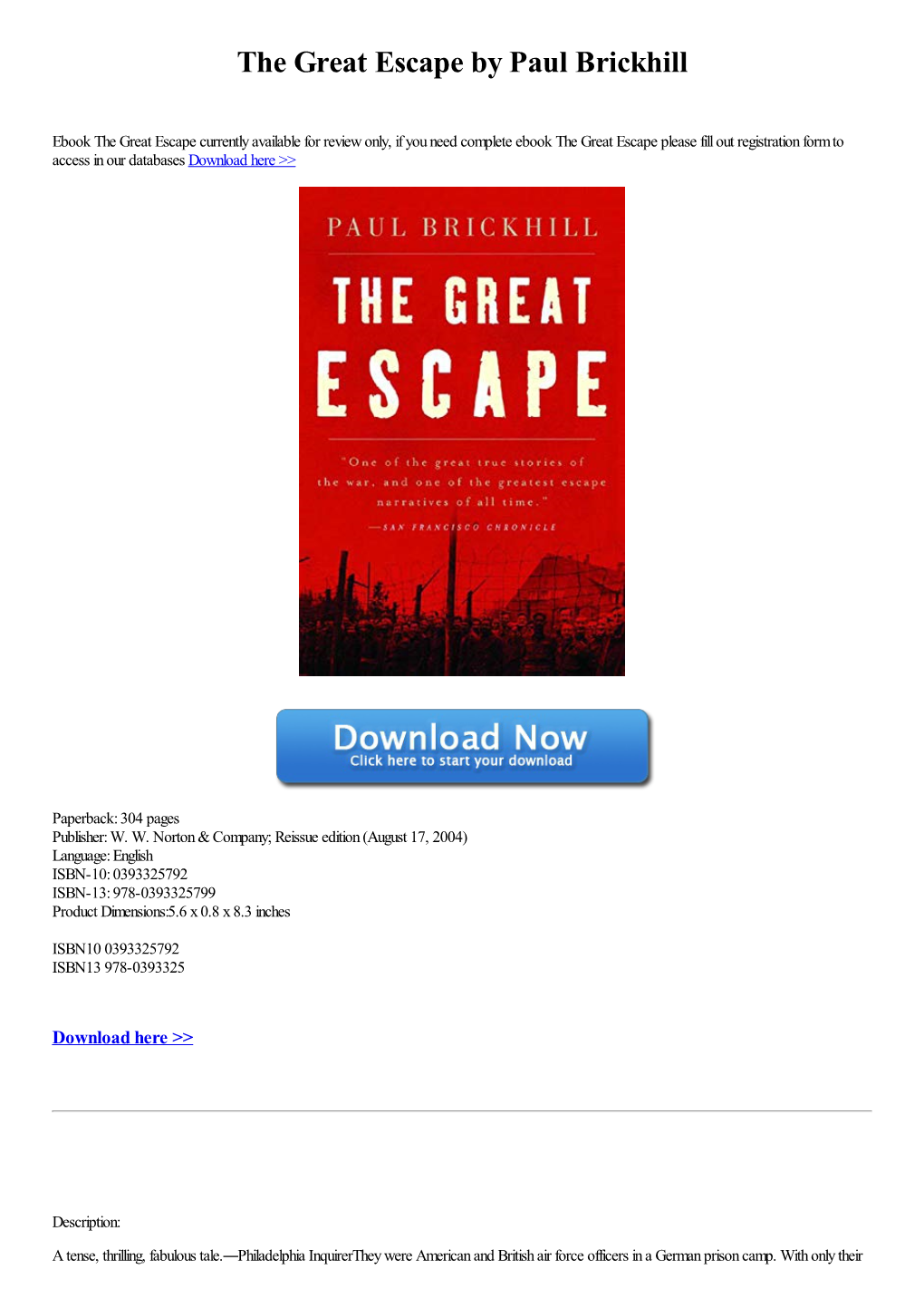 The Great Escape by Paul Brickhill [PDF]
