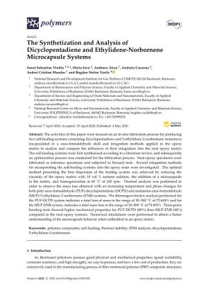 The Synthetization and Analysis of Dicyclopentadiene and Ethylidene-Norbornene Microcapsule Systems