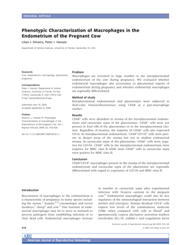 Phenotypic Characterization of Macrophages in the Endometrium of the Pregnant Cow Lilian J