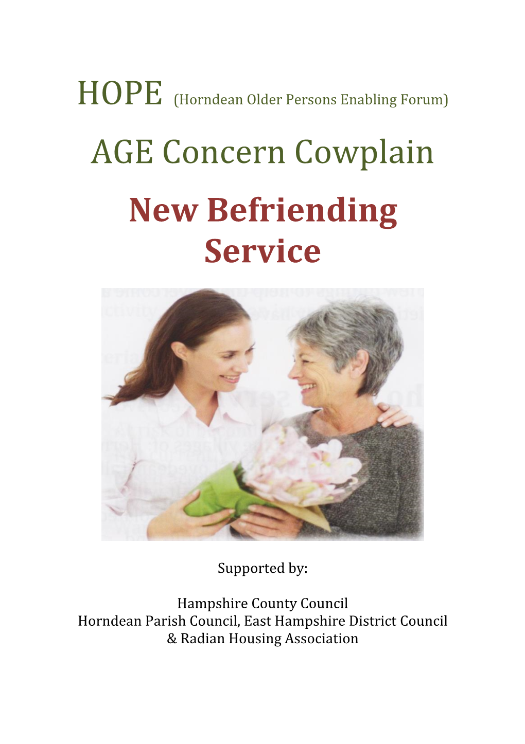 AGE Concern Cowplain New Befriending Service