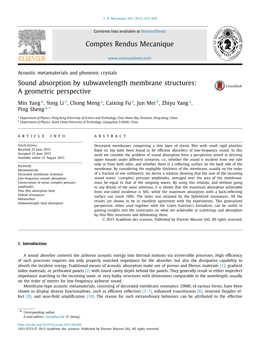 Sound Absorption by Subwavelength Membrane Structures: a Geometric Perspective