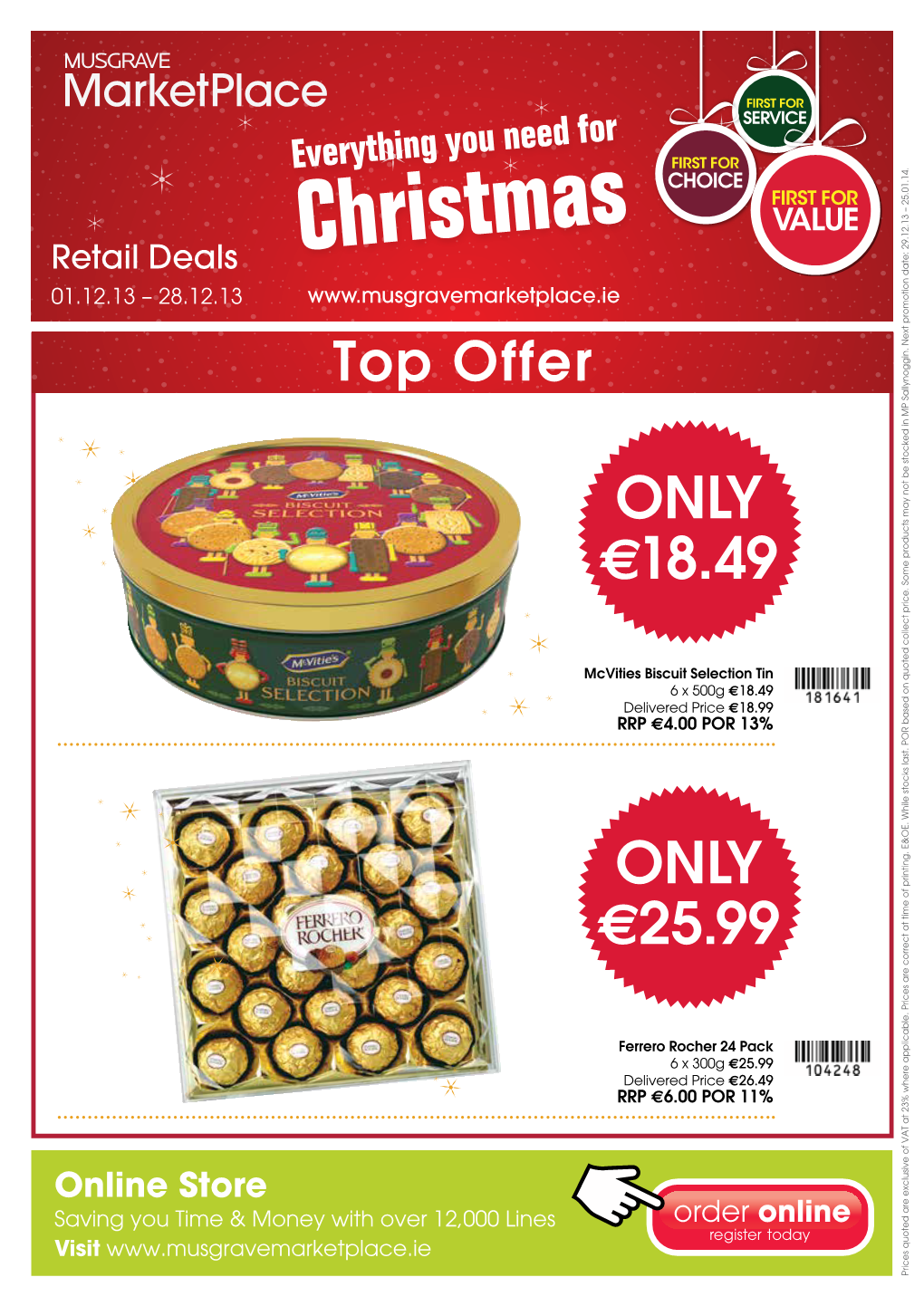 Christmas 01.12.13 – 28.12.13 Toptop Offeroffer