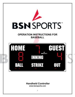 OPERATION INSTRUCTIONS for BASEBALL Handheld Controller