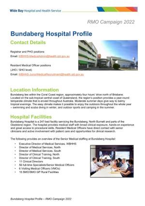 Bundaberg Hospital Profile Contact Details