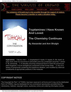 Tihkal: the Continuation, by Alexander and Ann Shulgin