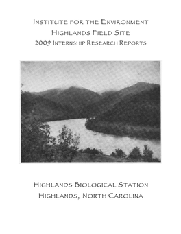 Highlands Biological Station Highlands, North Carolina