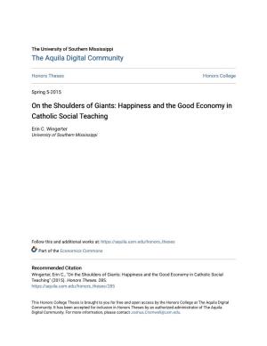 Happiness and the Good Economy in Catholic Social Teaching