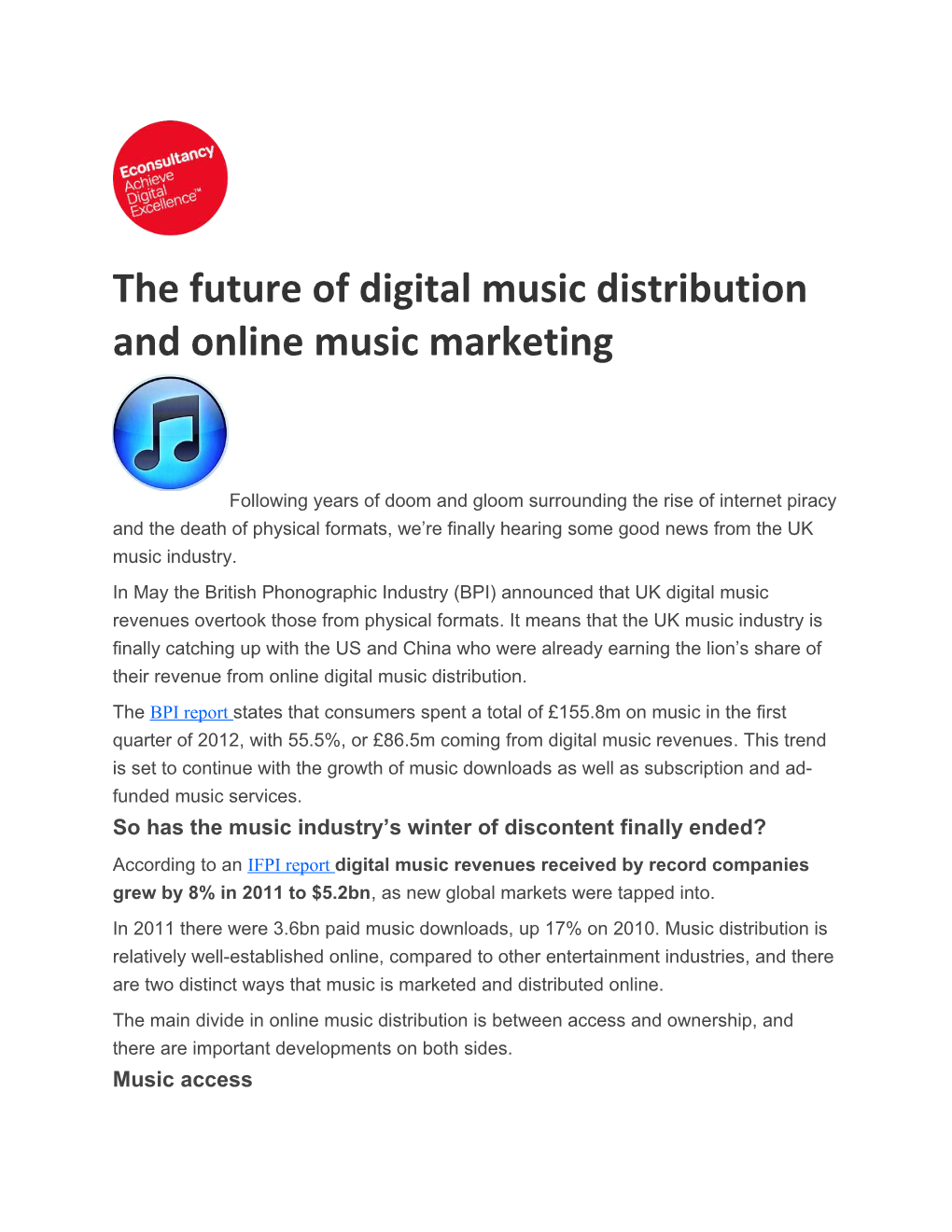 The Future of Digital Music Distribution and Online Music Marketing