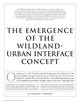 The Emergence of the Wildland- Urban Interface Concept
