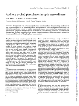 Auditory Evoked Phosphenes in Optic Nerve Disease