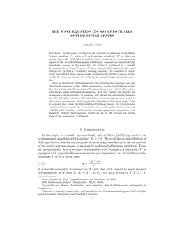 The Wave Equation on Asymptotically Anti-De Sitter Spaces