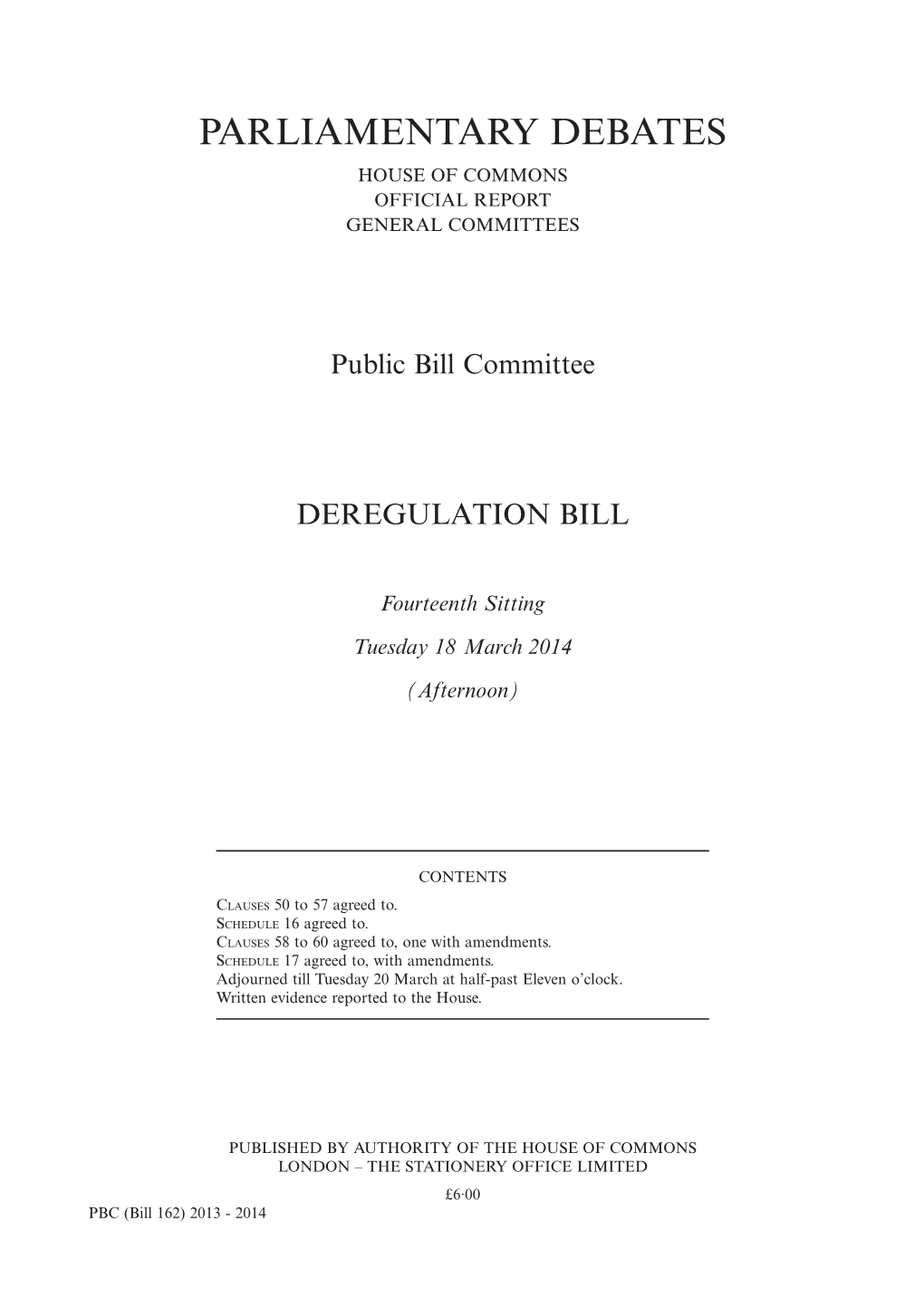 Parliamentary Debates House of Commons Official Report General Committees