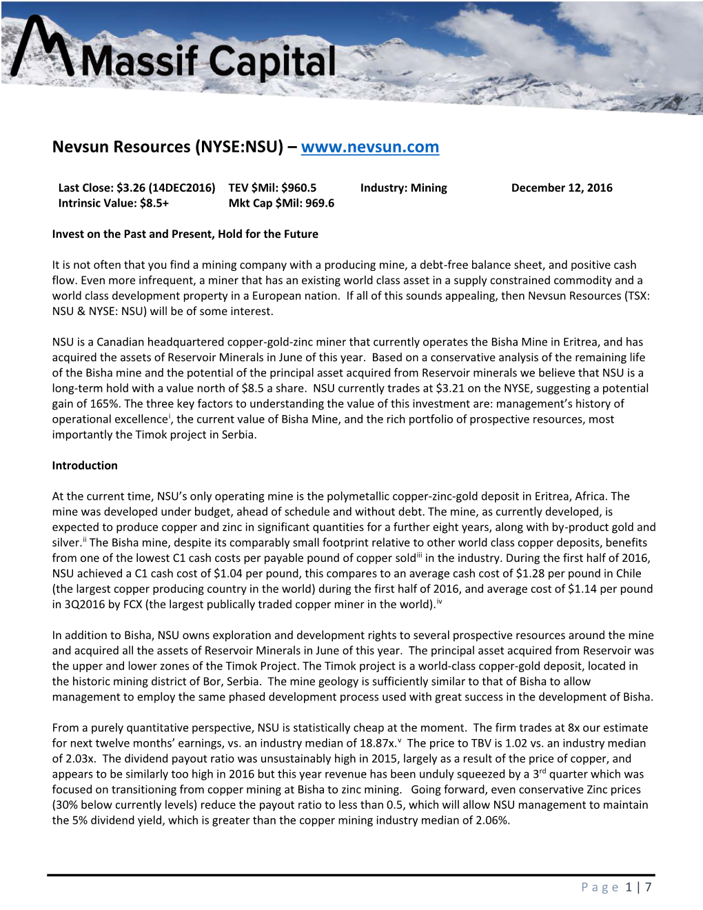 Nevsun Resources (NYSE:NSU) –