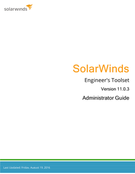 Solarwinds Engineer's Toolset Administrator Guide
