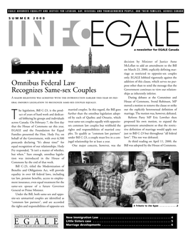 Egale News Summer 2000