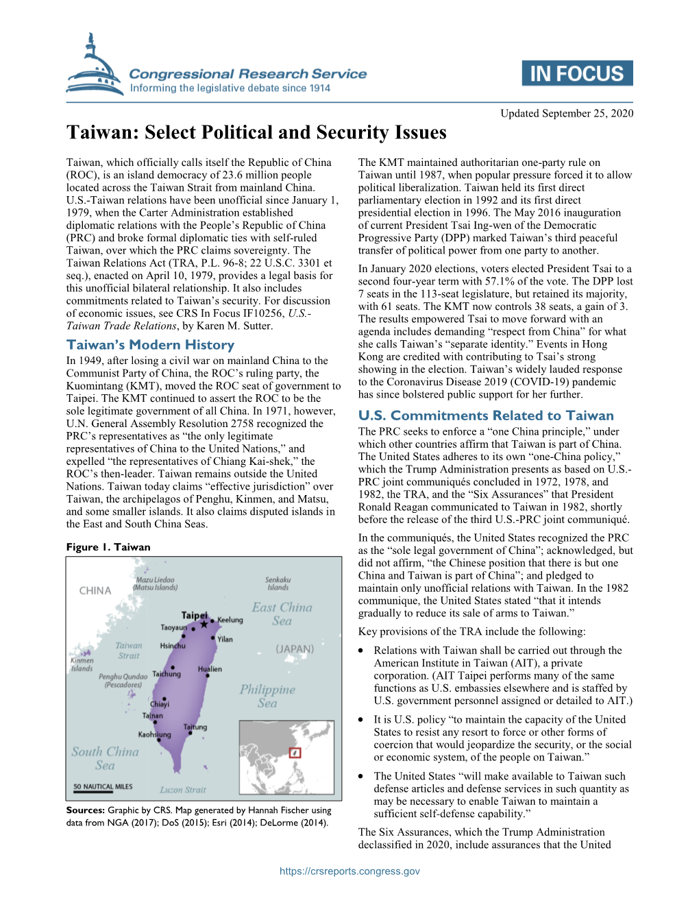 Taiwan: Select Political and Security Issues