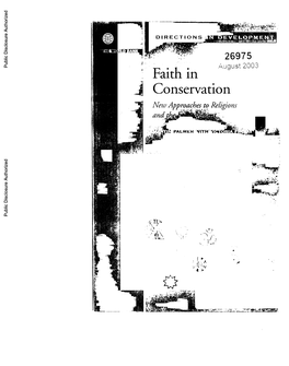 Faith in Conservation Newv Approaches to Religions