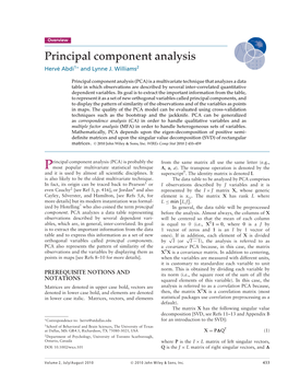 Principal Component Analysis (PCA)