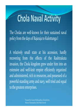 Chola Naval Activity