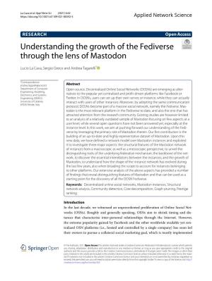 Understanding the Growth of the Fediverse Through the Lens of Mastodon