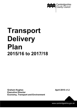 Transport Delivery Plan 2015/16 to 2017/18