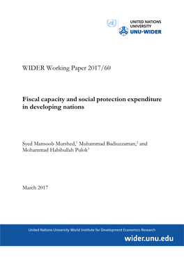Fiscal Capacity and Social Protection Expenditure in Developing Nations