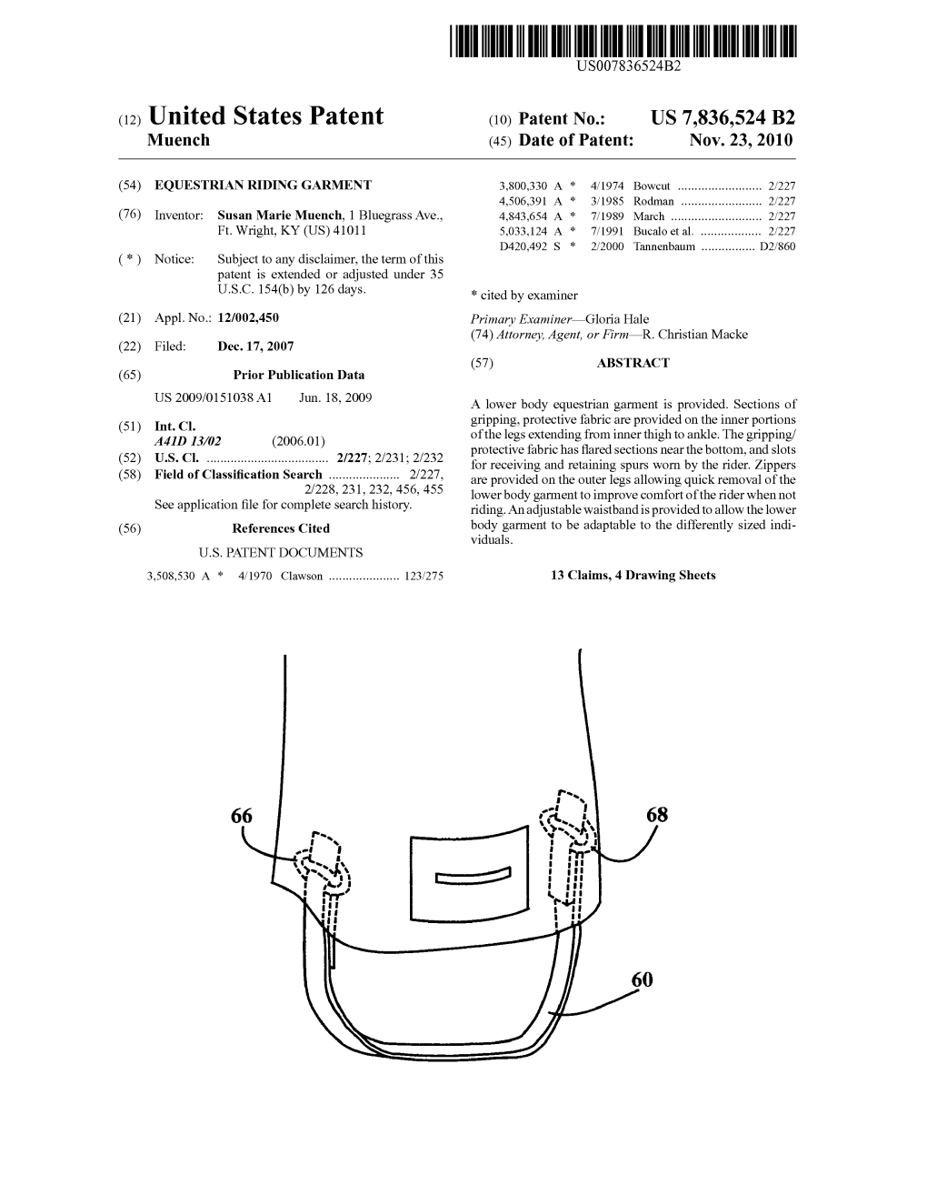 (12) United States Patent (10) Patent No.: US 7,836,524 B2 Muench (45) Date of Patent: Nov