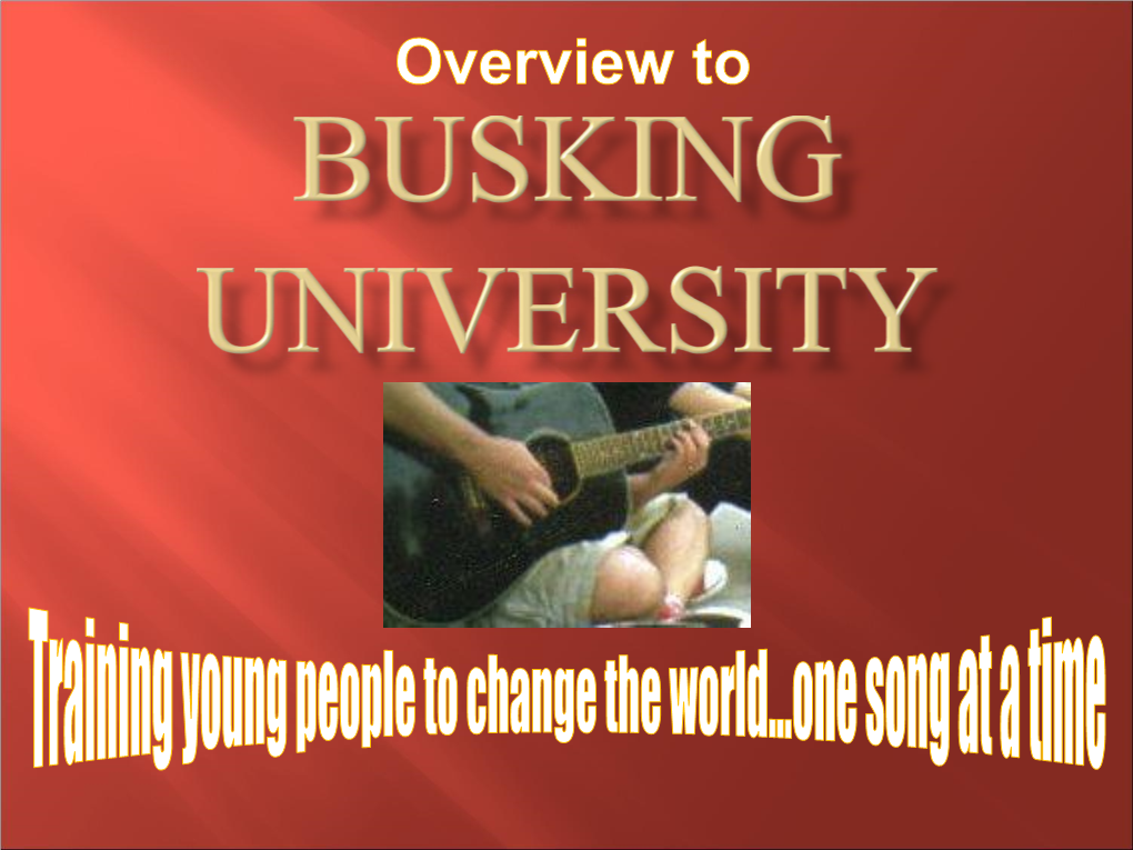 Busking University Curricular Activities