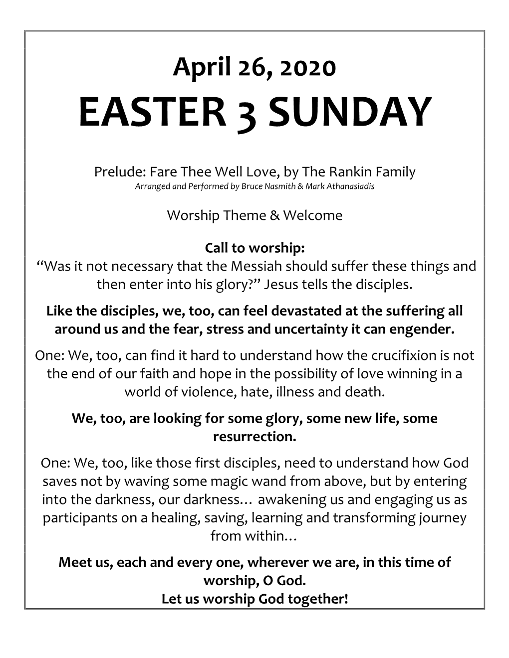 Easter 3 Sunday