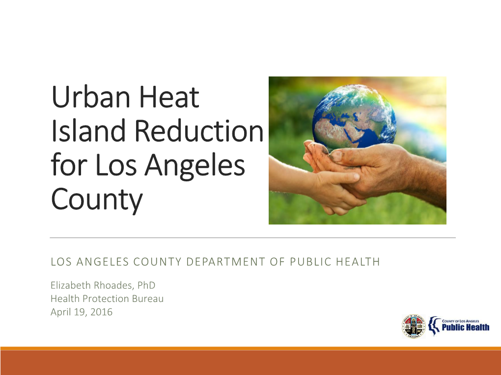 Urban Heat Island Reduction for Los Angeles County