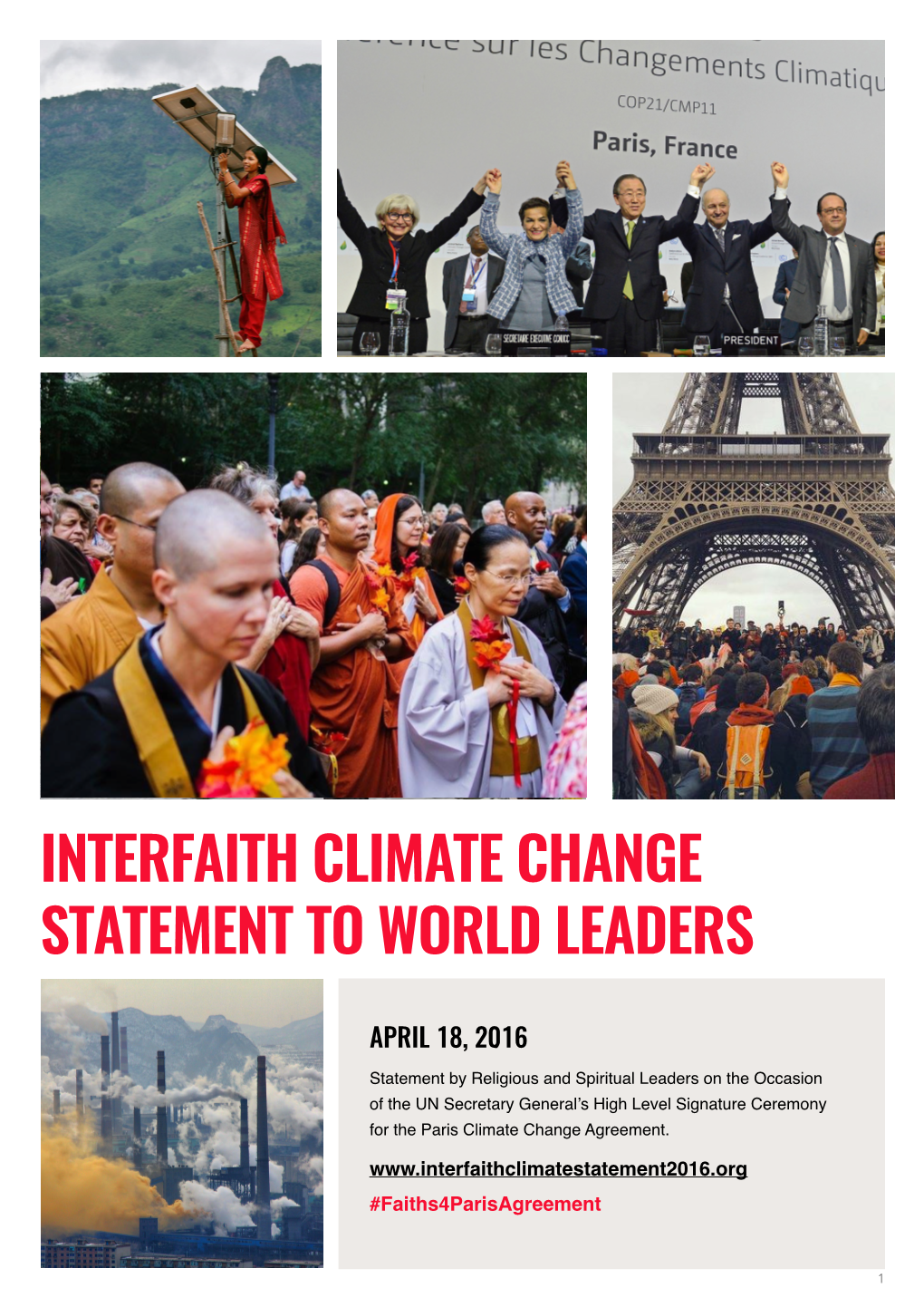Interfaith Climate Change Statement to World Leaders