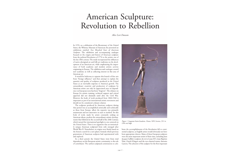 American Sculpture: Revolution to Rebellion