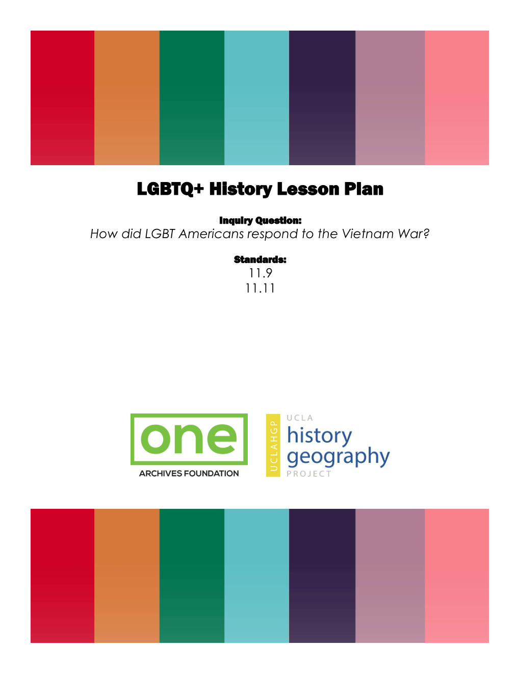 LGBTQ+ History Lesson Plan