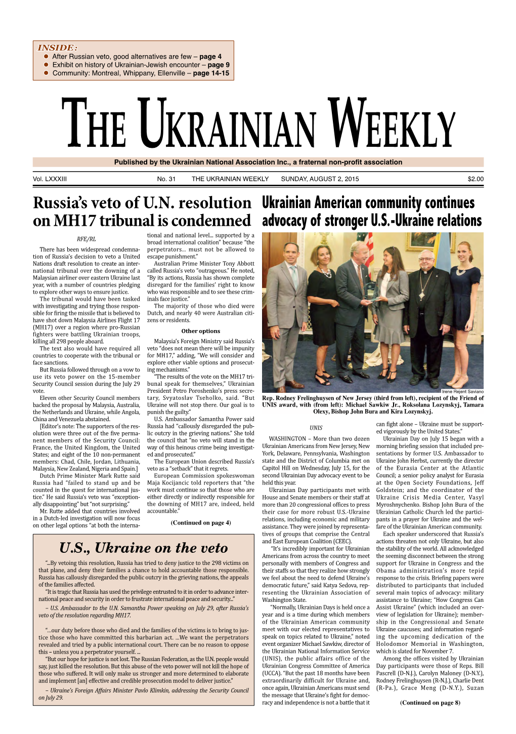 The Ukrainian Weekly, 2015