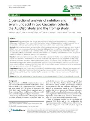 Cross-Sectional Analysis of Nutrition and Serum Uric Acid