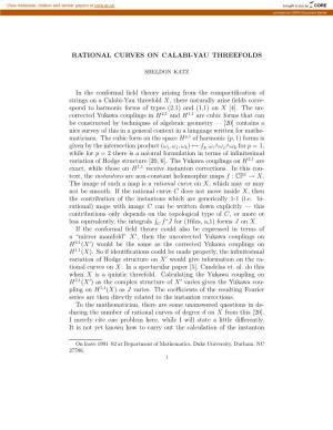 Rational Curves on Calabi-Yau Threefolds