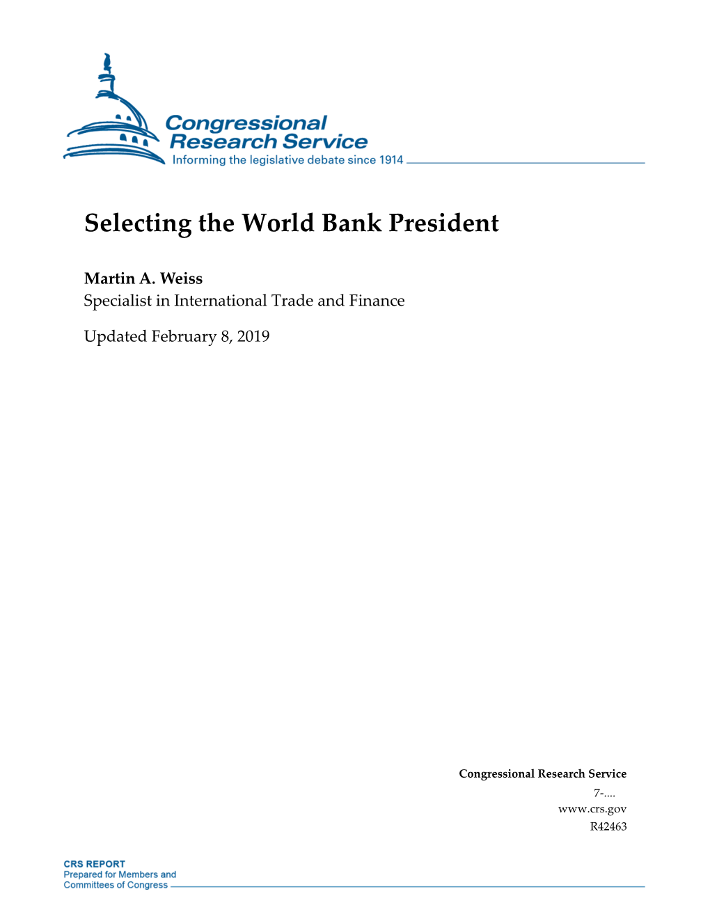 Selecting the World Bank President