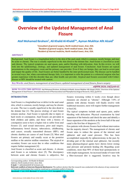 Overview of the Updated Management of Anal Fissure