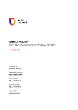 Sample Project Web Application Security Scan Report