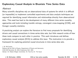 Exploratory Causal Analysis in Bivariate Time Series Data
