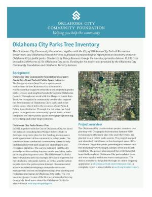 Oklahoma City Parks Tree Inventory