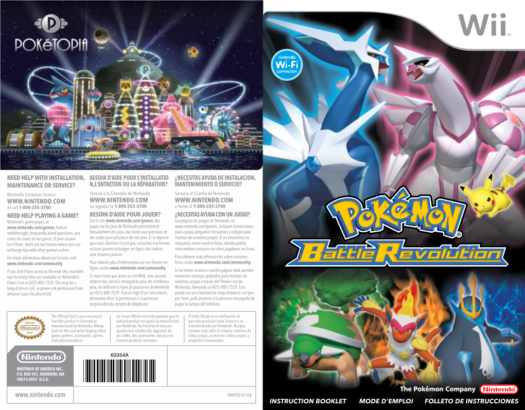Pokemon Battle Revolution Manual