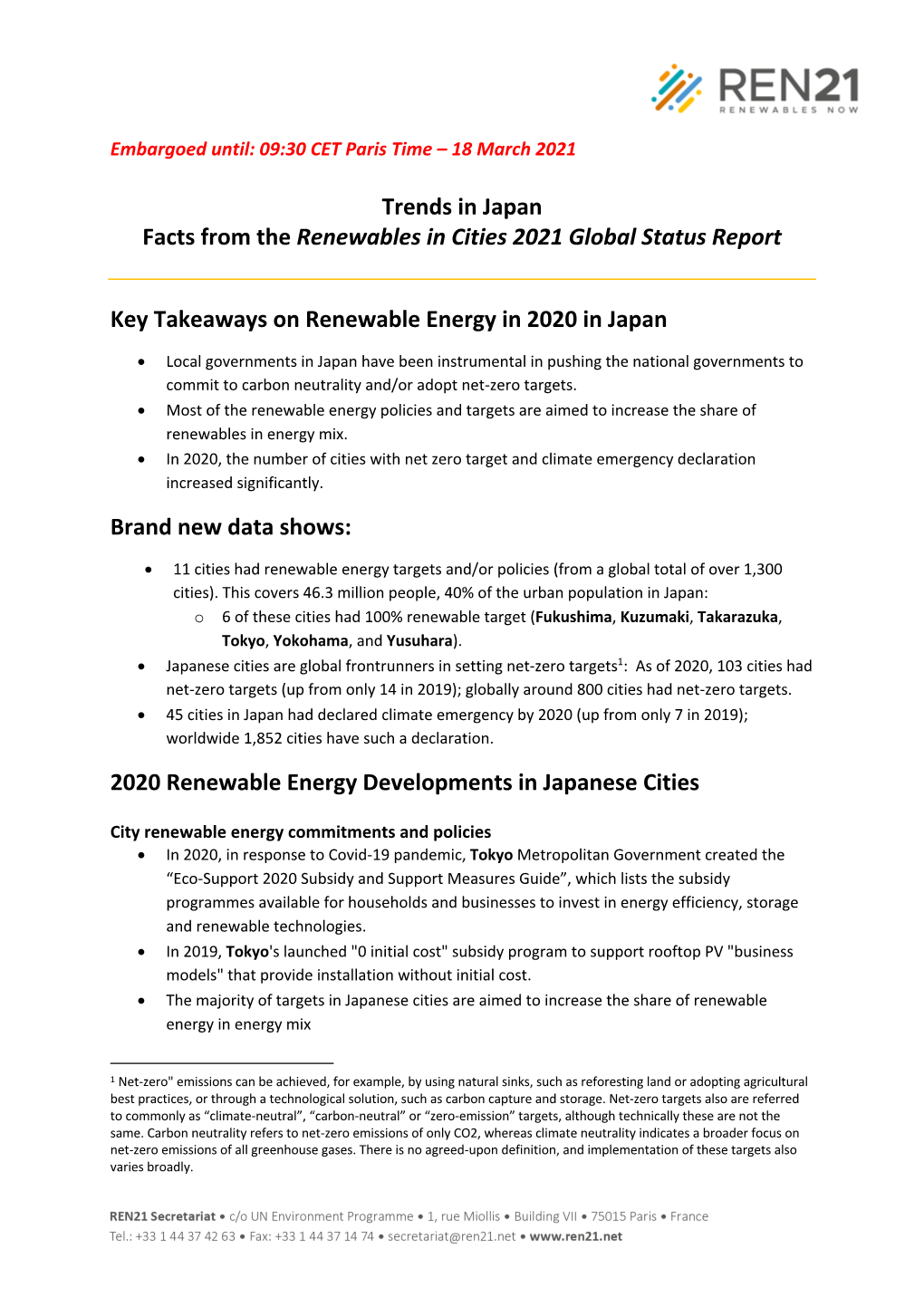 Trends in Japan Facts from the Renewables in Cities 2021 Global Status Report